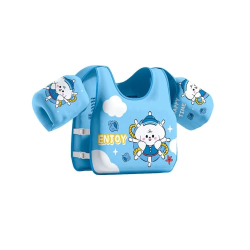 Dganliアームリング 浮き輪 腕浮き輪 キッズ水泳ベスト スイミング 子供用 男の子 女の子 幼児 軽量 強い浮力 水泳練習用具 水遊び 海浜・レジャー用品 パドルジャンパー 水着型救命胴衣 2〜6歳 (ブルー犬)