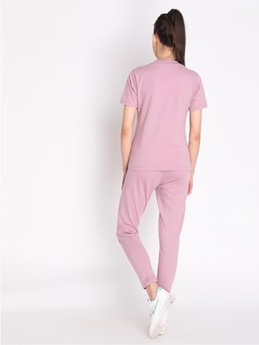 Image of CHKOKKO Casual Co ord Set for Women Stylish Summer Wear Cord Half Sleeves Round Neck Track Suit Coords Travelling Outfit Western Ladies Co ords Pastel Pink XL