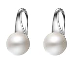 Pearl Earrings for Women,925 Sterling Silver Hook Earrings Style A