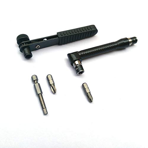 Bolwhao 90 Degree Right Angle 1/4-Inch L-Shaped Socket Wrench Mini Wrench Screwdriver Bit And Socket Tool 2 Pieces #TOP3