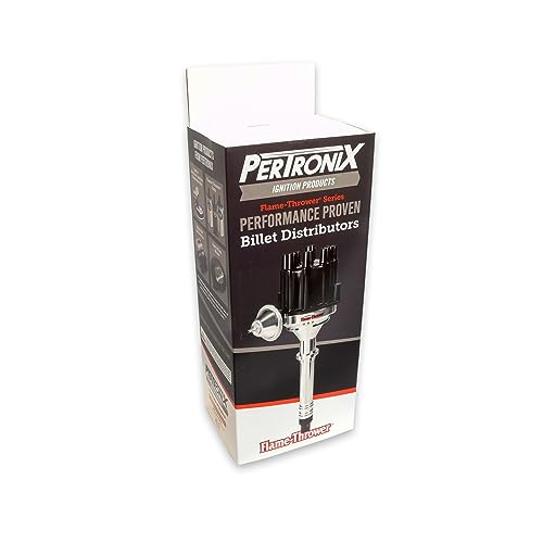 Pertronix D133700 Flame-Thrower Plug and Play Vacuum Advance Black Cap Billet Electronic Distributor with Ignitor II Technology for Ford FE 352-428