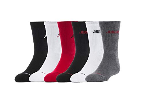 Jordan Chłopcy Legend Crew 6Pk Skarpety Gym Red(Black) 5/7 lat