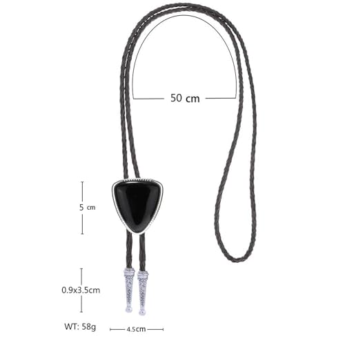 Image of Turquoise Bolo Tie for Men, Leather Braided Necktie Western Cowboy Bola Tie Costume Accessories for Men Women