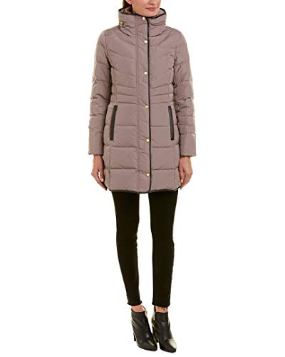 Cole Haan Women's Mid Length Down Coat with Bib Front
