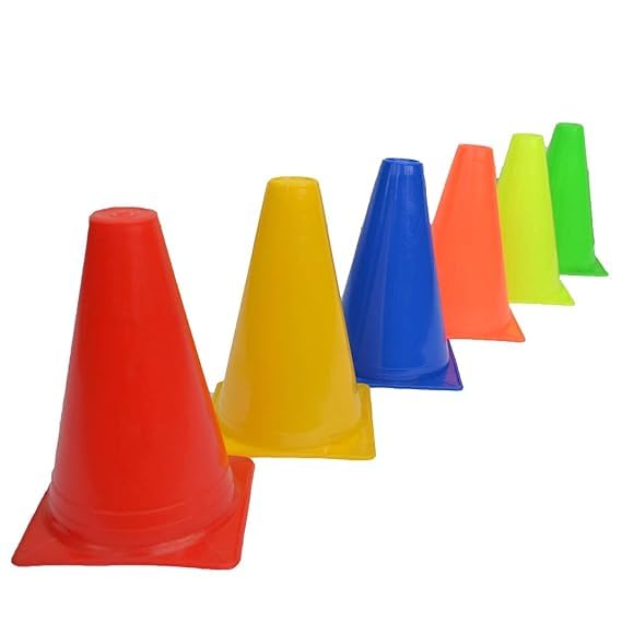 Sports 6 Inch PVC Cones Pack 6 | Sports Football Training Training Agility Cone Marker Soccer Cones, Saucer (Multicolor, Pack of 6)-image-48