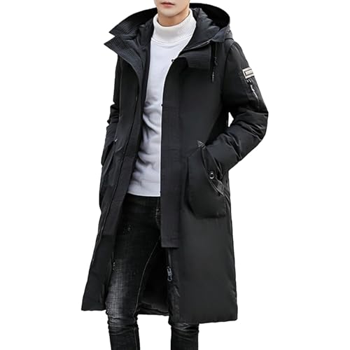 Cappotto invernale da uomo, isolato, lungo, caldo, con cappuccio, extra