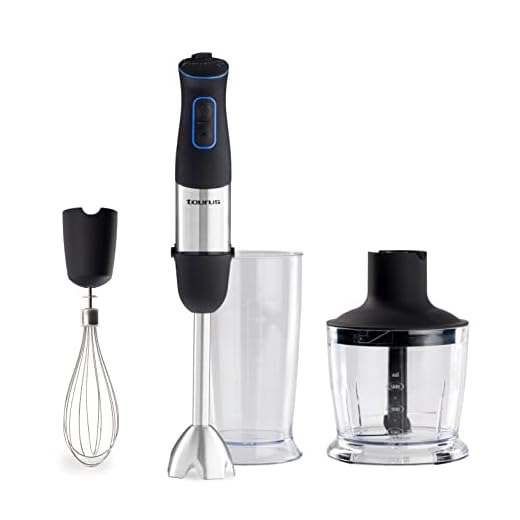 TAURUS Batidora de Mano 1000w Plus, 1000 W, Acero Inoxidable, Negro