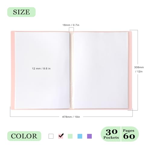 Tamaki TK20231018-2 Portfolio Binder With Plastic Sleeves, Pocket Portfolio Folder With Clear Sheet Protectors, Display 60 Pages Book, Presentation Book For Artwork thumb #1