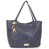 Catwalk Collection Handbags - Tote Bag Grande de Piel Lavada - Bolso de Hombro de Mujer - Bolso de Mano A4 de Trabajo - Shopper - Hazel - Azul