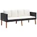 Produktbild vidaXL Gartensofa 2-Sitzer mit Auflagen Zweisitzer Sofa Lounge Gartenbank Gartenmöbel Sitzgruppe Garten Garnitur Poly Rattan Schwarz