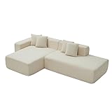 Luxuriöse Lammwolle - Der flauschige Lammwollstoff sorgt für einen weichen und bequemen Sitz und verleiht dem Sofa ein stilvolles und elegantes Aussehen. Der hochdichte Schwamm sorgt für die hohe Unterstützung des Sitzkissens und sorgt für ein angenehmes Sitzen und Entspannen