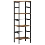 【Design industriel stylé】 La bibliothèque mixe parfaitement modernité et fonctionnalité. Avec son bois d'ingénierie et son acier, cette unité rectangulaire et autonome est super solide, offrant plein de place pour des livres et des décorations. À mettre dans un salon ou une étude, elle apporte le charme d'un loft urbain à n'importe quel coin, prête à mettre en valeur votre collection de livres, vos objets déco, ou vos souvenirs.