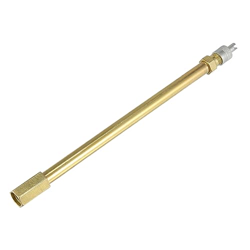 Image of X AUTOHAUX 150mm /5.91 inch Long Brass Auto Tire Valve Extension Adaptor Air Tyre Stem Extender Inflation Stright Bore for Car Truck Motorcycle Bike Mower Scooter