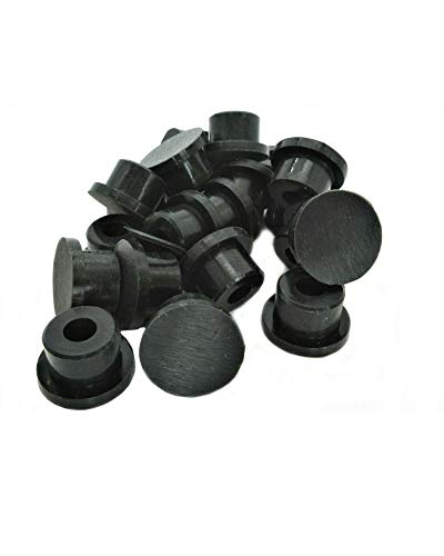 Rubber Hole Plugs With Compression Stem - 1/2" Black Rubber Plugs For Holes - Rubber Push In Stem Bumpers (12) #TOP9