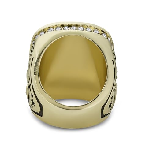 Express Medals Champion Gold First Place Trophy Cup Ring Award Gift Fantasy Prize with Display Neck Chain and Stand Championship Rings