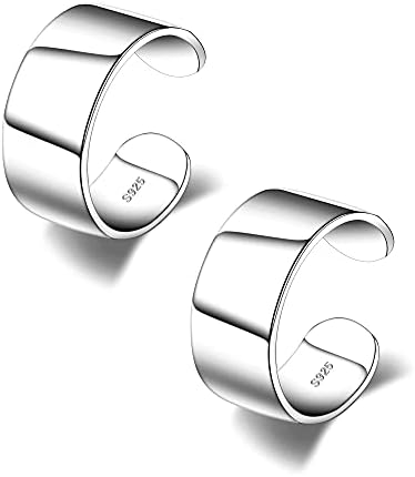 CHIC & ARTSY Cuff Earrings 925 Sterling Silver Ear Cuff Earrings Non-Piercing Fake Helix Cartilage Cuff Earrings Various Styles Conch Ear Cuffs Fine Jewelry for Women Man