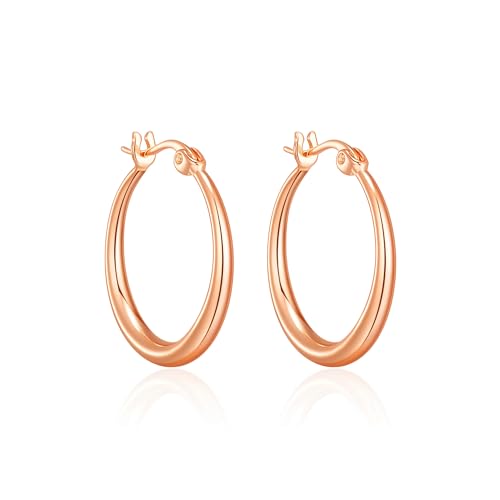 Philip Jones Rose Gold Plated 20mm Hoop Earrings