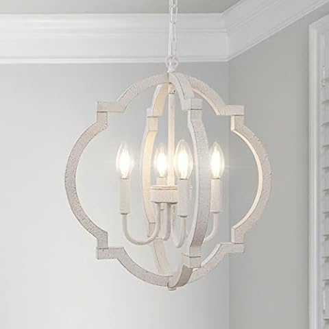LynPon Rustic White Wood Chandelier Cover