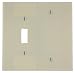 Leviton 80506-I 2-Gang 1-Toggle 1-Blank Device Combination Wallplate, Midway Size, Thermoset, Box Mount, Ivory