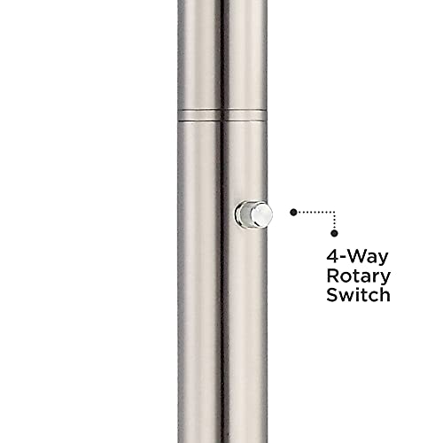 Possini Euro Design Light Blaster Art Deco Torchiere Floor Lamp Led 72.5" Tall Brushed Nickel Silver Frosted White Glass Bowl Standing Pole Light For Living Room Reading House Bedroom Home #TOP5