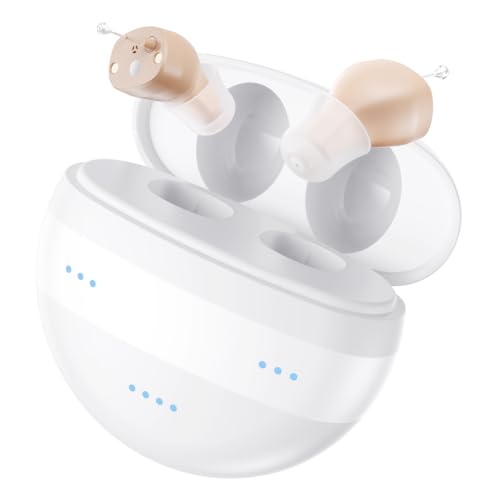 Image of Karthus Hearing Aids for Seniors and Adults with Hearing Loss, 2 Modes, In-Ear Design with Noise Cancelling and Clear Sound, Nearly Invisible and Comfort-Fit, 6 Level Volume, 96H+ Battery Life, White