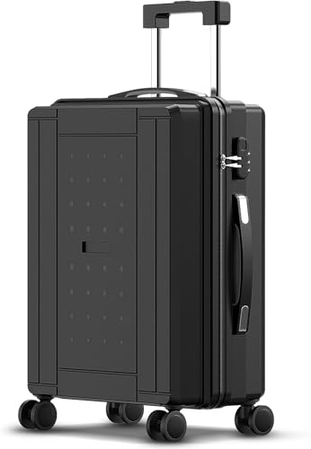 [Dilrank] スーツケース 軽量 60L キャリーケース キャリーバッグ 超耐衝撃 静音 ダブルキャスター TSAローク ファスナータイプ 人気 おしゃれ 旅行 ビジネス 出張 入院(ブラック, Lサイズ/4~7泊)