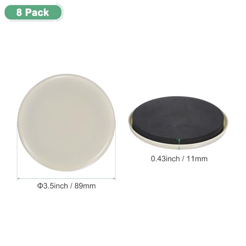 Image of M METERXITY 8-Pack Furniture Sliders, 3.5 inch /89mm Diameter EVA Foam Pad Reusable Furniture Sliders for Carpet /Chair /Tables, Furniture Round Pads Floor Protectors [White]