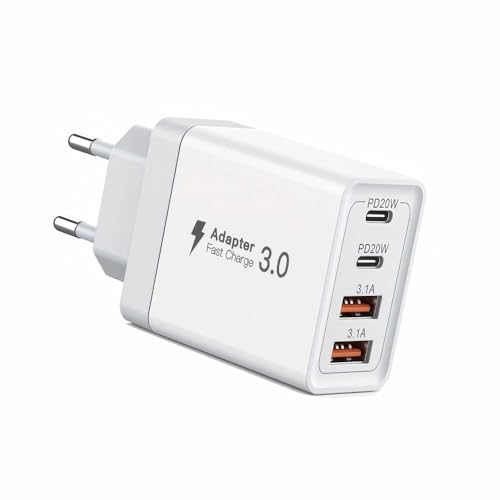 4 USB C snabbladdare 40 W PD och USB A Type C snabbladdare vägguttag huvud laddning mobil universell nätadapter för iPhone, Samsung, Huawei Huawei HTC LG Motorola Honor iPad Etc