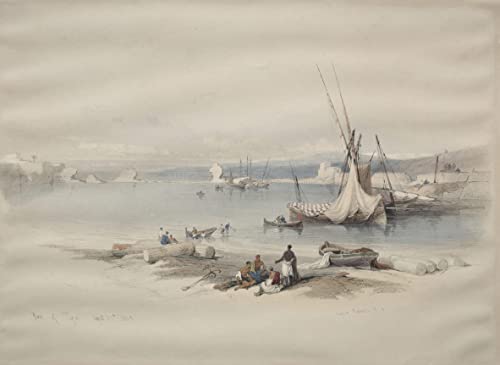 Impression sur toile Port de Tyr de David Roberts une œuvre murale abstraite de haute qualité