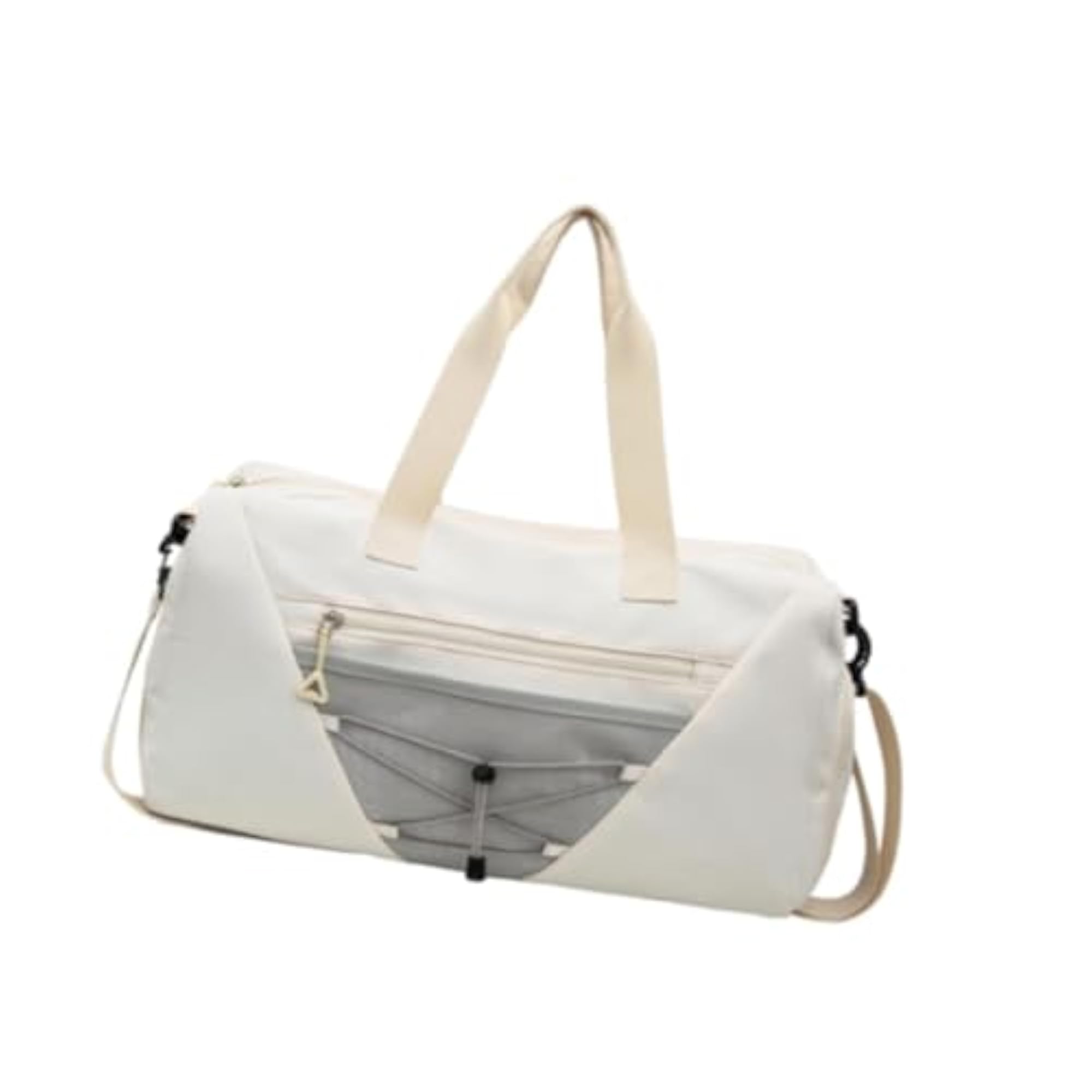 Nylon Gym Duffle Bag with Shoe Compartment, White