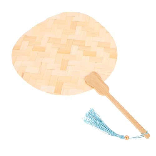 AKOOSY Abanico de Bambú Natural Ligero para Verano Ventilador Hecho Mano para Pintura DIY Decoración Rústica para Bodas Playa y Actividades Familiares