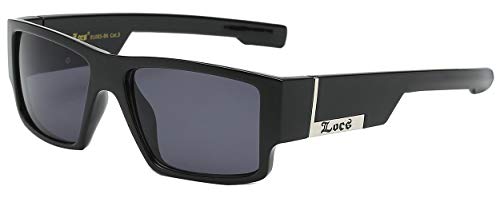 Locs 91085 Black Sunglasses | Authentic Gangster Block Lowrider Maddogger Shades
