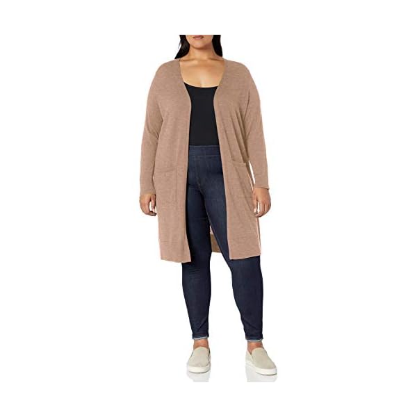 Amazon-Essentials-Womens-Plus-Size-Lightweight-Longer-Length-Cardigan-Sweater Amazon Essentials Women's Lightweight Longer Length Cardigan Sweater (Available in Plus Size), Camel, 6X