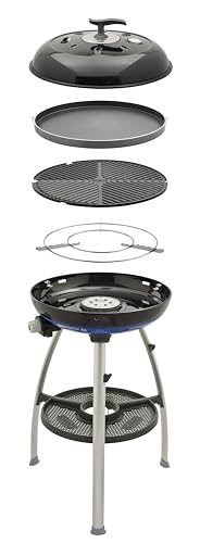 CADAC Carri Chef 50 BBQ/Dome Set + Poêle à Paella 50-30mbar - Barbecue à Gaz avec Surface de Cuisson ø46cm, Revêtement GreenGrill & Thermomètre - Sacs de...