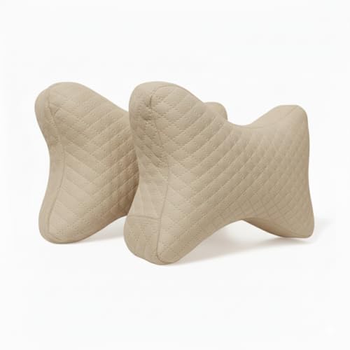 Image of Car Neck Rest Pillow Ultrasoft Pillow for Comfortable Car Rides |Headrest Pillow Pack of 2 | Memory Foam| Best for Long & Short Travel |Memory Foam Car Seat Head Rest Pillow for Neck Beige