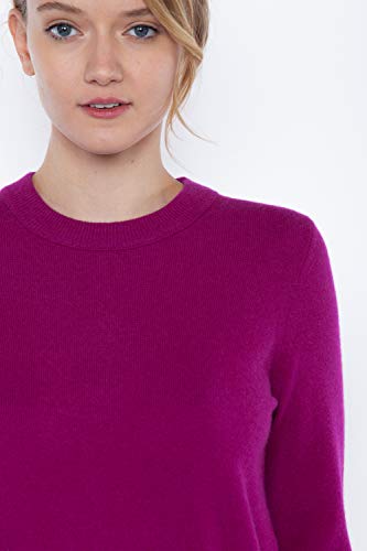 Image of JENNIE LIU Women's 100% Pure Cashmere Crew Neck Sweater, Tight Knit Cozy Soft Hand Washable Long Sleeve Pullover