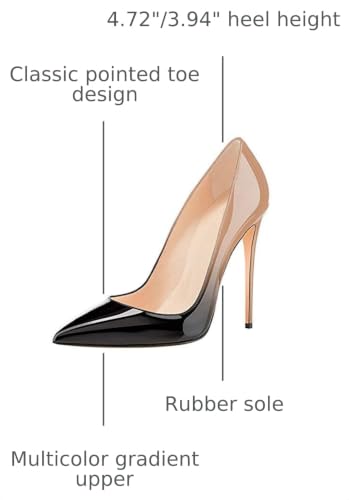 Image of COLETER Women's 4.72 Inch Pumps Pointed Toe Stiletto Evening Dress Shoes | Slip On Closed Toe Formal Dress Shoes, Elegant Stilettos for Office Business Casual Wedding Evening Prom Club Party