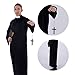 Party Expert Priest Costume for Adults, Men’s Black Robe with Collar and Wooden Cross Outfit for Halloween (Standard)