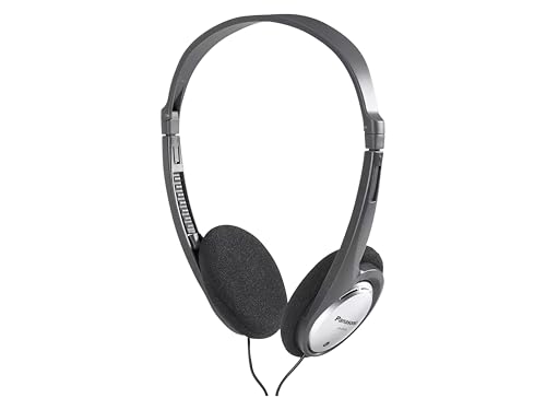 Panasonic HT030 przewodowe, ergonomiczne i składane słuchawki, czysty dźwięk, idealne do uprawiania sportu i podróży, kabel 1,2 m, kolor srebrny