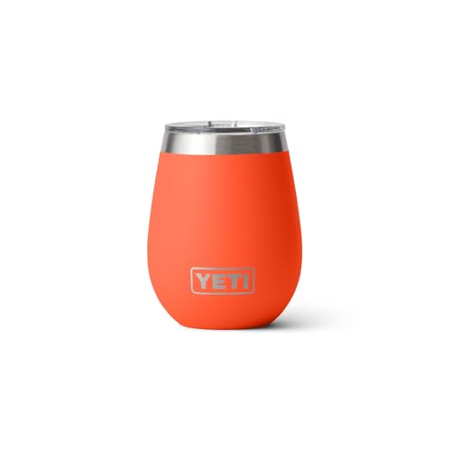 Image of YETI Rambler 10 oz Wine Tumbler, Vacuum Insulated, Stainless Steel with MagSlider Lid, Papaya
