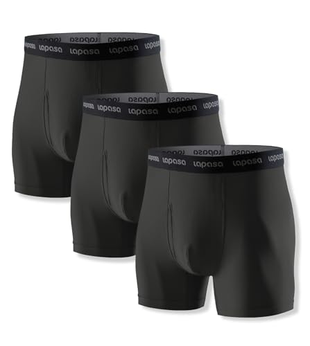 LAPASA Men's Quick Dry Travel Underwear, Terraversal Series Mesh Breathable Trunks/Boxer Briefs/Boxers (2 & 3 Packs)