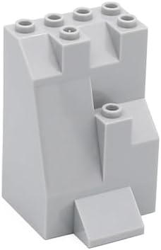 Classic Building Rock Panel 50 Piece, Compatible with Lego Parts and Pieces: Panel Light Gray