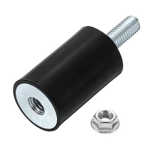 uxcell M8 Rubber Mounts, 1Pcs 25x40mm(DxH) Rubber Cylindrical Anti Vibration Isolator Shock Absorber with Lock Nut for Car Bobbin Generator Air Compressors