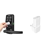 Lockly Secure Plus, RFID Card Smart Lock, PIN Genie® Keypad, 3D Biometric Sensor, Auto Lock - Matte Black (PGD628FCMB) - Wi-Fi Hub Included