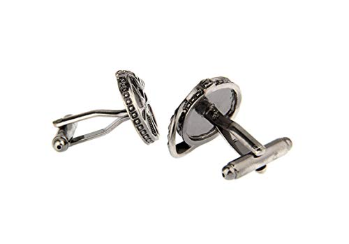 Mancuernillas para hombre KnBoB plateadas vintage miniatura 2