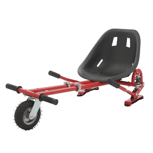 Siège d'hoverboard, siège réglable pour hoverboard avec double barre et amortisseur – Siège de conducteur ergonomique pour 6,5-10 pouces, rouge (max 100...
