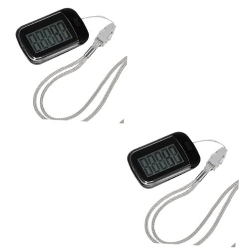 Toyvian 2 Piezas Podómetro Contador De Pasos para Caminar Contador De Pasos Preciso Pequeño Acortar Reloj Contador De Pasos Encimera Medida Seniors Sensor El Plastico Black