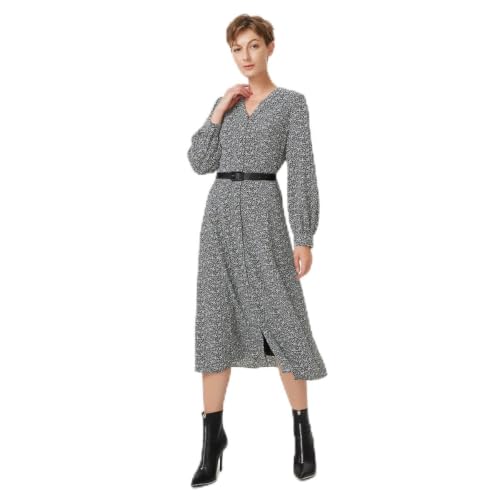 Robe-chemise imprimé fleuri à col en V avec ceinture amovible