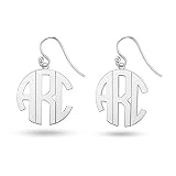 LeCalla Signature Personalized Customized Monogram Initial Eardrop Dangle Earrings for Women Teen | Gift for Mother's Day for Mum, Wife, Her UK | Sterling Silver Jewellery