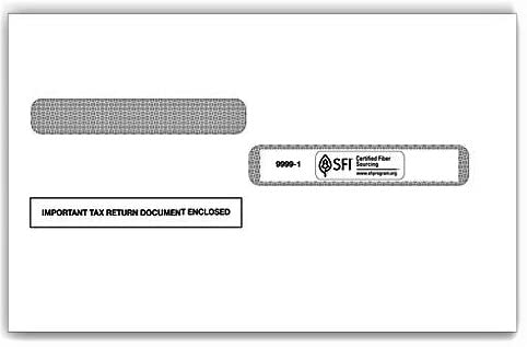 Irs Approved Tax Envelope With Black Security Tint- Double Window Design For 4Up Quadrant W-2 Forms -25 Packs (Park Forms) #TOP1
